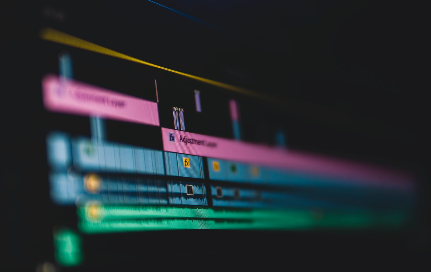 Colour-graded video editing timeline